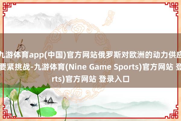 九游体育app(中国)官方网站俄罗斯对欧洲的动力供应也碰到要紧挑战-九游体育(Nine Game Sports)官方网站 登录入口