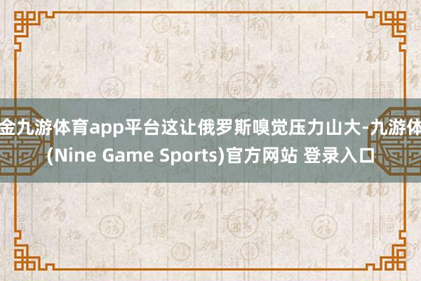 现金九游体育app平台这让俄罗斯嗅觉压力山大-九游体育(Nine Game Sports)官方网站 登录入口