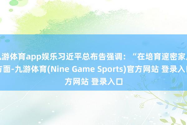 九游体育app娱乐习近平总布告强调：“在培育邃密家风方面-九游体育(Nine Game Sports)官方网站 登录入口